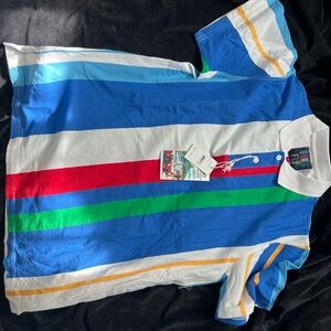 New large bornfly multi color polo shirt